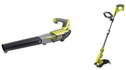 RYOBI - Souffleur Électrique sans Fil 18V One+ Turbo Jet & Coupe-Bordure/Dresse-Bordure Électrique sans Fil à Batterie 18V One+ Ø 25-30cm - Utilisations Travaux de Finition