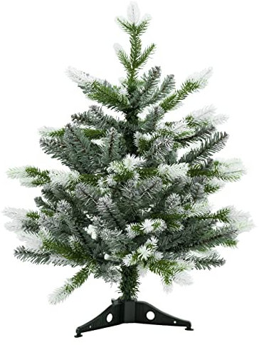 Piccolo albero di Natale Innevato da tavolo o scrivania da decorare H.60 cm in Pe+Pvc