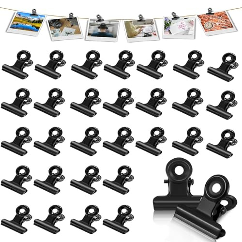 30 clips pequeños Bulldog, multifunción clip para clips para fotos, oficina y cocina