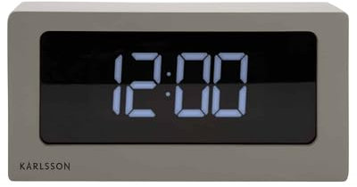 Karlsson Tischuhr Boxed - Warmgrau - 25x7x12,5cm - Rechteck - Holzfurnier - Standuhr - Tisch Uhr