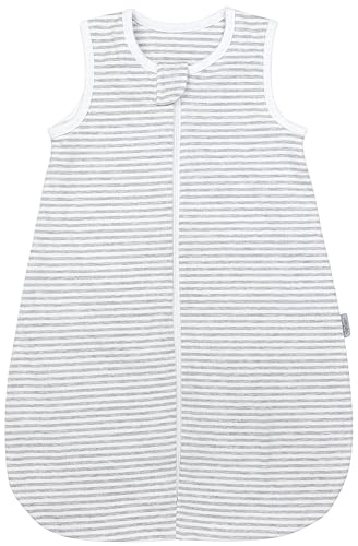 TupTam Gigoteuse Bébé Été – Turbulette Coton 0.5 TOG, Respirante et Légère, Certifiée OEKO-TEX, Rayé Gris, 74-80