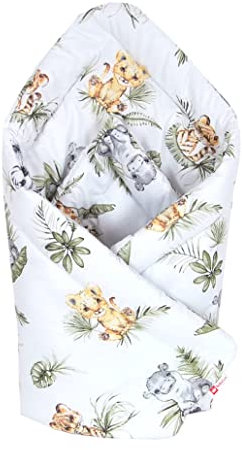 Babylux Einschlagdecke BABYHÖRNCHEN 75 x 75 cm Baby Neugeborene Erstausstattung (124. Africa_Tiere)