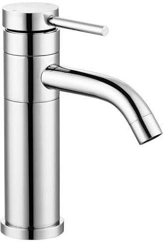 Peppermint Robinets de lavabo de salle de bain avec bec pivotant à 360 °, mitigeur de lavabo monobloc à levier unique, robinets de salle de bain chauds et froids, robinet de lavabo chromé