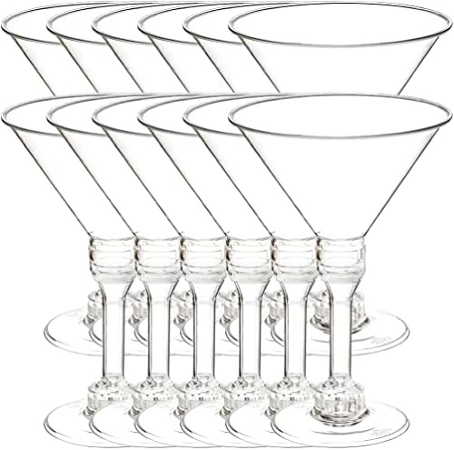 HELVES Plast Martini glasögon set om 20, klara Coupe Cocktailglasögon, Utsökta Champagne Coupe glasögon for cocktails for hem, bar, restauranger och fester (Color : Transparent, Size : 20)
