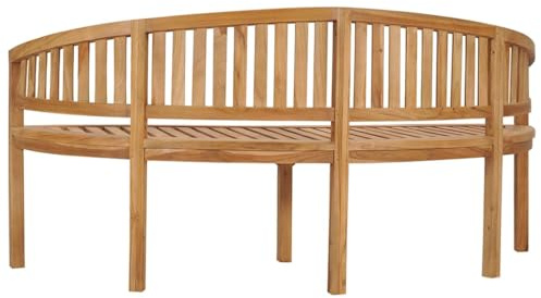 Ailgely Panca a banana 1 2 posti in legno teak panchina da giardino in legno massello per giardino e balcone 180 cm