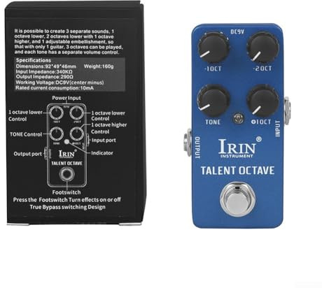 Gitarren-Effektpedal, 10,2 x 6,2 x 5,5 cm, vielseitige Effekte, Wah Distortion, Overdrive Delay, Reverb Kompressor-Pedal-Ersatz (Drak Blue)