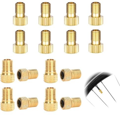 XUZOPIM 16 Piezas Adaptador Valvula Bicicleta, Adaptador De Válvula Francesa Con Anillo De Sellado, Válvulas Dv Y Sv A Av, Adaptador De Válvula De Neumático, Adaptador De Válvula De Coche