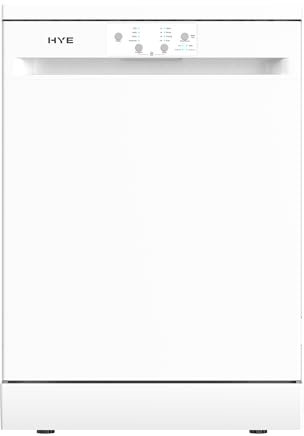 HYE Dishwasher - Freestanding Dishwasher with 16 Place Settings, 60cm, Full Size & Built-In Design, White, ECO Program, Quick Wash, Quiet (47 dB) - DW0116PW19