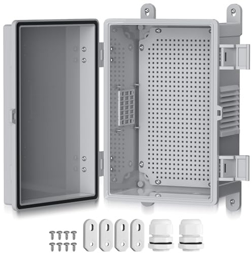 EYPINS Caja Estanca Exterior Electrica Impermeable con Ventana de Disipación de Calor, Cuadro Eléctrico Superficie con Carcasa Plástico ABS, Cajas de Empalmes 30 * 20 * 16cm,Blanco