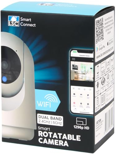 Caméra Surveillance Intérieure WiFi Rotative 360° (Dual Band 5GHz & 2.4GHz) – Résolution 3MP (1296p) Supérieure au 1080p – Vision Nocturne, Détection Mouvement & Suivi Auto – Idéal Bébé & Animaux