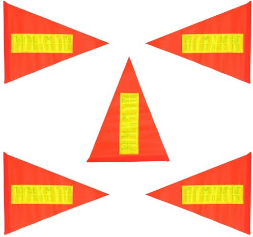 GALPADA Set da 5 Bandiere Riflettenti di Sicurezza per Biciclette, Bandierine Antistrappo in Pvc 21,5x28,5 Cm, Accessori per Ciclismo e Anziani, Compatibili Aste da 6 Mm, Segnalazione