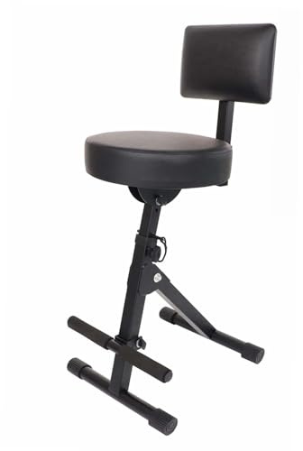 QUXVUIS Silla de guitarra flexible, plegable, con altura de asiento ajustable, mayor comodidad para todos los músicos en entornos interpretación. Silla guitarra, taburete plegable, batería.