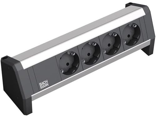 Bachmann 902.0049 DESK Steckdosenl. 4xSchuko, Schwarz