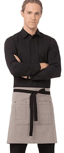 Chef Works Unisex Portland Half Bistro Apron, Black, One Size