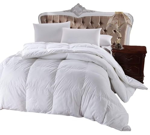 Royal Hotel Bedding 300 Thread Count Oversized King Size Down-Alternative Comforter, Overfilled Duvet Insert 100% Cotton Shell - 100% Down-Alternative Fill 750FP - 100Oz - Solid White, Oversized King