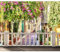 decomonkey Fototapete Toskana Italien 350x256 cm XXL Tapete Wandbild Bild Fototapeten Tapeten Wandtapete Wand Schlafzimmer Wohnzimmer Blumen Pflanzen Architektur