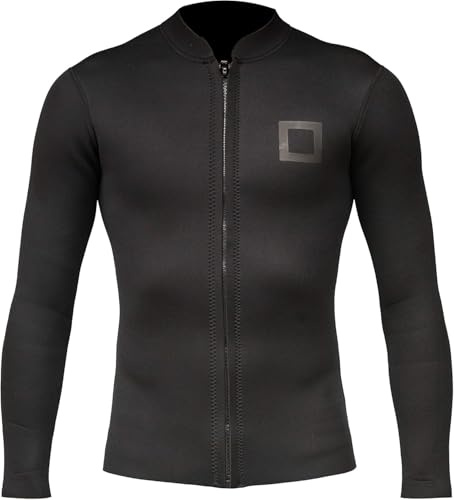 Surf Squared Men's Wetsuit Top Jacket 2mm or 3mm - Neoprene Long Sleeve for Warmth & Comfort, Extended Back Flap - Ideal for Surfing, Snorkeling & Watersports - 4X-Large - 3MM