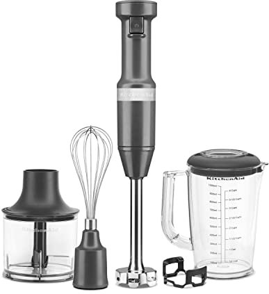 KitchenAid Corded Hand Blender With Accessories Charcoal Grey