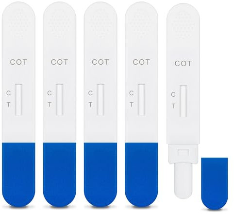 5 x Test Salivare SalyvGenics per Nicotina | Test Rapido per Nicotina (Cotinina) nella Saliva e nei Fluidi Orali | Kit di Test per Vape