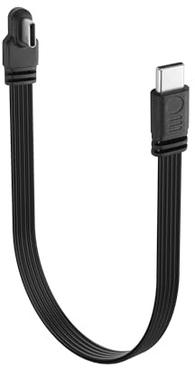 YACSEJAO 90 grader USB C till USB C-kabel, rätvinklig USB C 2,0 platt datakabel, 15 cm/0,5 fot typ C-kontakt till kontakt, kort laddningskabel för telefoner, bärbar dator, billaddare (rak till