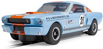 Scalextric C4570 Shelby GT350 - Gulf Edition Toy Slot Car for use with Race Tracks or Set - Small Kids Gift Ideas for Boy/Girl Ages 3 Accessories, Blue/Orange, Heartbreaker