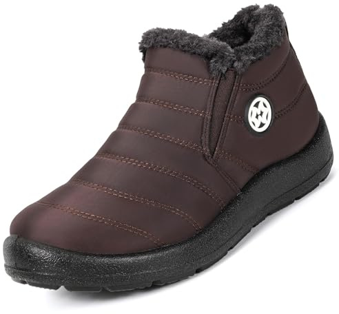 Gaatpot Botas Mujer Zapatos de Invierno Botines Calientes Forradas Botas de Nieve Impermeables,Marrón oscuro,EU38
