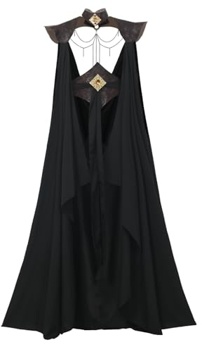 UniqKaliber medeltida elven kappa för kvinnor full längd älva cape axellös capelet renässans cosplay kostym