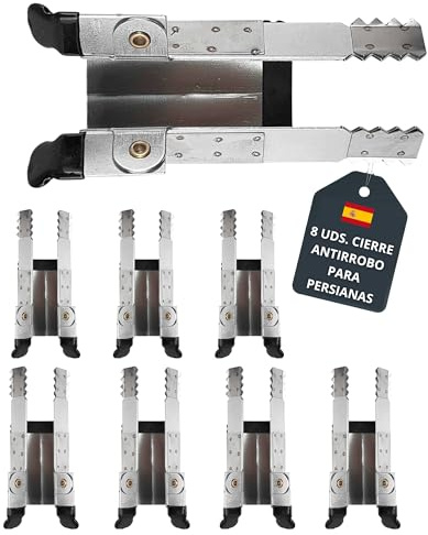 Pinzas para Bloquear Persianas, Cierre Antirrobo para Persianas, Acero Inoxidable – Alta Resistencia y Seguridad Casa, Packs de 2, 4 o 8 uds. de Pinzas de Bloqueo Persianas Antirrobo (8 UDS)