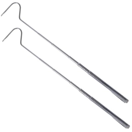 DIYEAH Lot De 2 Crochets Télescopiques pour Attraper Serpent en INOX 71 Cm Outils De Capture Reptiles Sûrs Et Portables pour Manutention De Reptiles Et Usage Extérieur