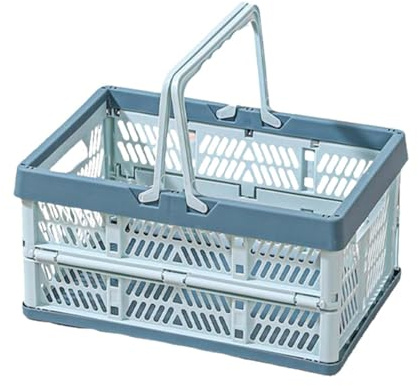 Klein Klappboxen, Faltbar Aufbewahrungskiste, Faltbarer Klappbox Mit Griff, Stapelbar Und Platzsparend, Geeignet Für Küchen, Badezimmer, Büros, Schlafzimmer Und Kleiderschränke (Blau)