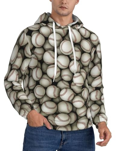 RRhgipp Baseballtröja för män fleece huvtröja sweatshirt långärmad fleece huvtröja lätt, Svart, L