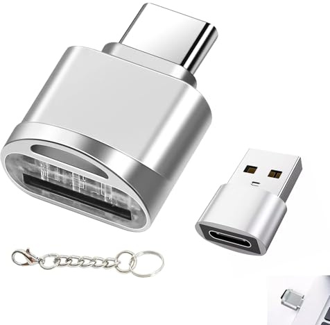 Micro SD-kortläsare, USB C OTG-minneskortadapter, zinklegering TF-läsare med USB-C till USB-A-adapter, kompatibel med Samsung Galaxy S22, S21, S20, Note20 Android-smarttelefon