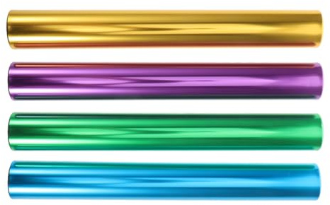 Homoyoyo 4 Bastones de Aluminio Galvanizado de Relevos, Bastones Deportivos para Atletismo, Colores Morado, Dorado, Verde y Azul, Diámetro 2.7 Cm, Equipo Profesional para Carreras