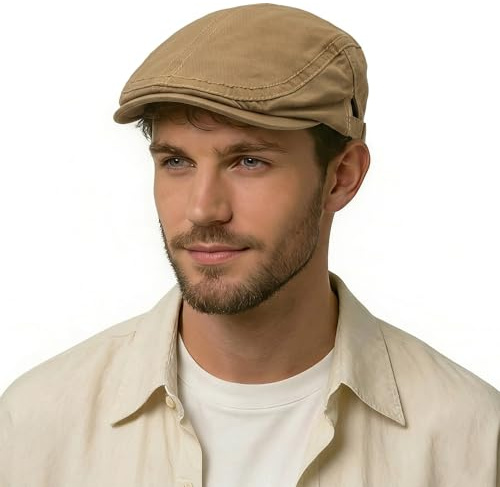 ZLYC Sommer Ivy Gorra con Visera de algodón para Hombre, marrón, Talla única