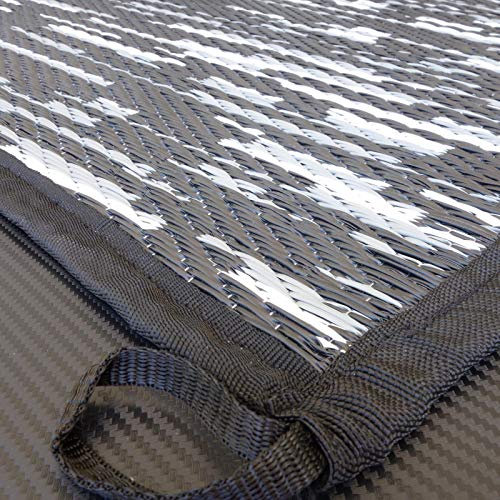 odooro Outdoor Teppich WAVETEX Platin 2,7m x 4m schwarz-grau *** VIELE GRÖSSEN + Farben * 450 g/m² Camping Zeltteppich Vorzelt Garten Spieldecke Wohnwagen Camper