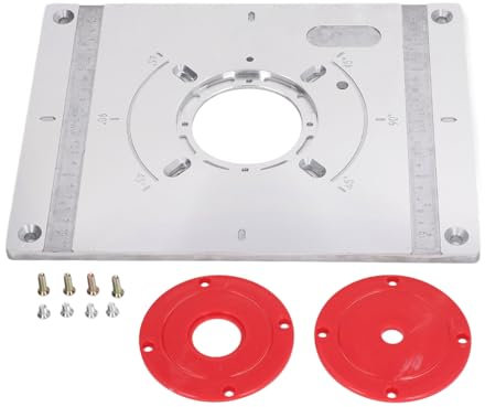 Plaque D'insertion De Table De Toupie, Plaque D'insertion En Aluminium De Table De Toupie Plaque De Défonceuse Avec 2 Anneaux, Plaque D'insertion Pour Défonceuse Pour Travail Du Bois, Banc Menuiserie