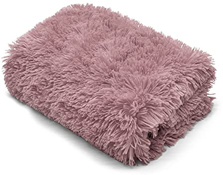 Cuddles Throws Hug & Snug Long Pile Fulffy Fur Fleece Blankets Super Soft Warm Cosy Couch Sofa Settee Bed Sherpa Fleece Throws Travel Multipurpose Large Blankets (Blush Pink, Double - 150x200cm)