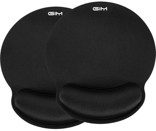 GIM Mauspad Gelkissen Mousepad mit Handauflage Ergonomisches Mauspad Tastatur Handgelenkauflage Gelkissen Mausunterlage für Computer und Laptop (Schwarz Zweierpack)