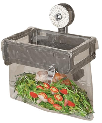 Generisch Supporto per sacchetti della spazzatura – Organizer pieghevole per sacco della spazzatura, con ventosa – Supporto da parete | per rifiuti alimentari senza cuscinetto per mobili da