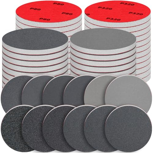 48 Stück Schleifpapier 75mm Schleifpads Klett 80-3000 Körnung Nass-Trocken-Schleifpapier, Schleifschwamm Grob bis Fein, Professional Schleifpads für Metall, Holz, Farbe, Autokarosseriereparatur