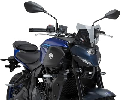 Puig 22412H New Generation Sport, sport windscreen made of high-resistance methacrylate with aerodynamic design tested in wind tunnel and TÜV approved, Smoke