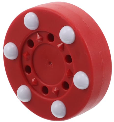 KAILIKETIY Palet de Hockey sur roulettes Professionnel pour Entraînement, Rond en PP Rouge, Stable et Adapté aux Femmes et Athlètes en Intérieur et Extérieur