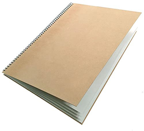 Artway Enviro - Spiralgebundenes A2-Skizzenbuch - Hochformat - 70 Seiten/35 Blätter aus 170 gsm Recycling-Papier - 100 % Recycelt Skizzenbuch, weiß