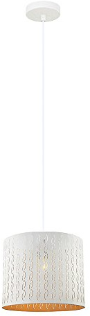 LUSSIOL Luminaria Canto, suspensión de metal, 60 W, blanco, ø 30 x 25 cm