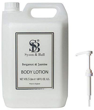 We Can Source It Ltd - 5L Syson & Ball Luxury Body Lotion - Bergamot & Jasmine Fragrance - Premium Moisturiser for Hotels, Spas & Guest Amenities - All-Natural Ingredients
