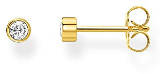 Thomas Sabo Einzel Ohrstecker weißer Stein gold vergoldetes Silber H2136-414-14