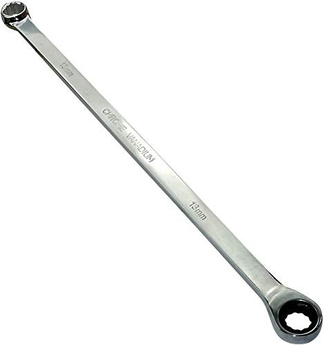 AERZETIX - Llave Plana Bi-Hexagonal Poligonal Doble ojo/anillo 13mm - a Llave de trinquete 13mm Extra larga métrica 12 lados - Longitud 35cm - Mango recto/pulido - en acero CR-V - C45620