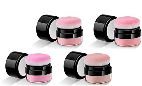 Easy-dab Blush à coussin d'air, fard à joues en poudre libre, fard à joues, rose poudré pour joues, aspect naturel mat (4 couleurs)