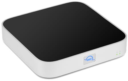 OWC MiniStack STX - Caja de almacenamiento actualizable y Thunderbolt Hub/Mini Dock, 4 puertos USB-C, soporta SSD de 3.5 y 2.5 pulgadas, HDD, M.2 PCIe NVMe. Funciona con Mac Studio, Mac mini y otros