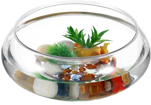 GANAZONO Clear Fish Bowl Vase Bubble Round Planter Terrarium Fish Bowl Aquatic Plant Pot Daffodil Pot Hydroponic Planter Tank Aquarium